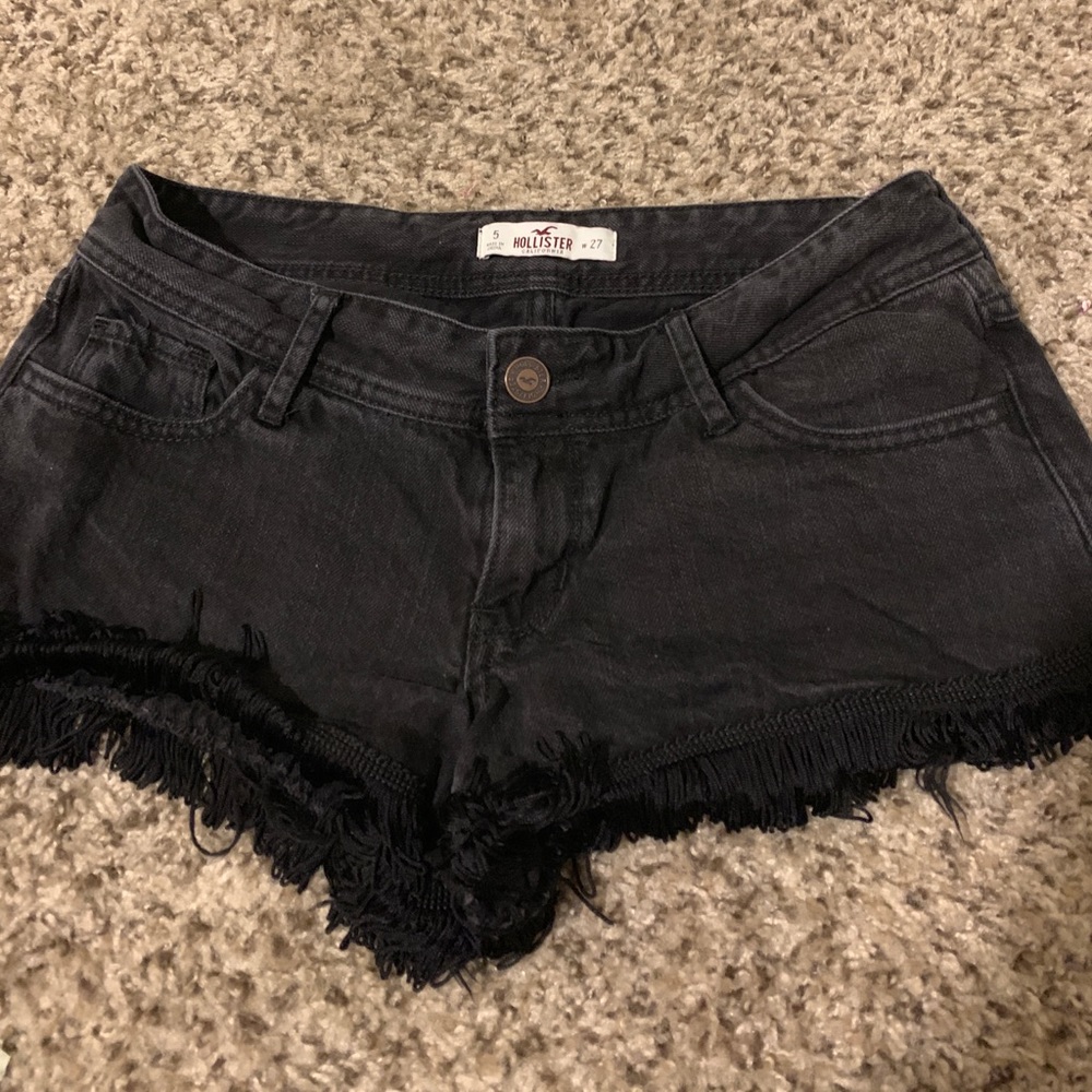 Black Hollister Shorts with Tassel Detail